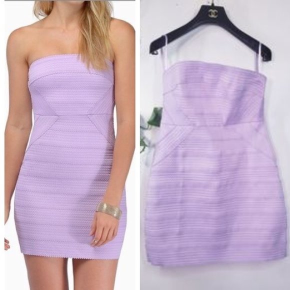 HONEY PUNCH Lavender Tube Bodycon Bandage Dress L - Picture 10 of 12